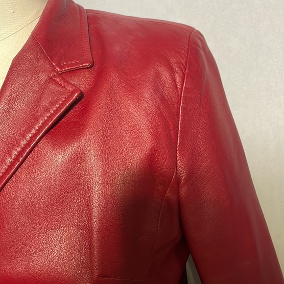Danier Red Leather Jacket - Picture 4 of 13